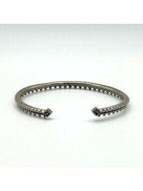 Kendra Scott Silver Plated Cuff Bracelet With Square Crystal Accents